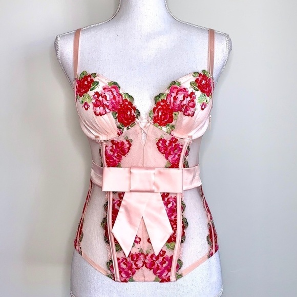 Victoria’s Secret Rose Embroidered Bustier - Picture 2 of 5
